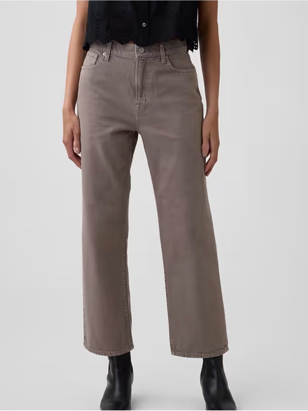 GAP super soft relaxed straight crop brown jeans size 6/ 28
